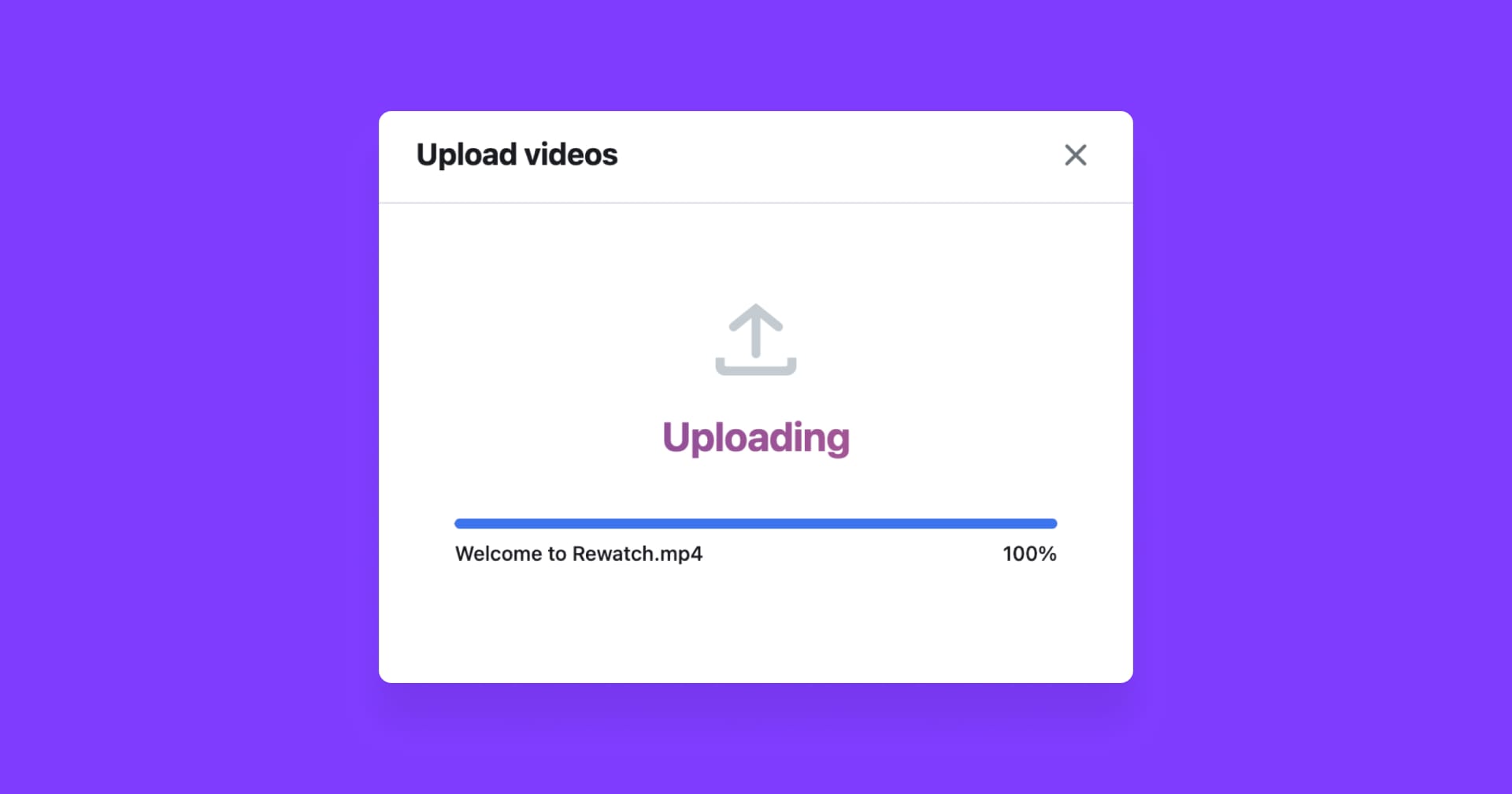 The Rewatch app's upload modal